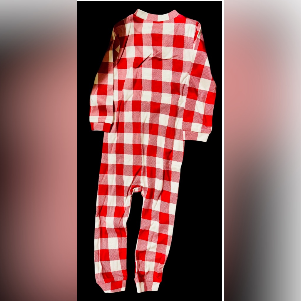 Nwt Pottery Barn Kids Size 12-18 M Tencel Buffalo Plaid Check Romper Pajamas — image 6 of 8